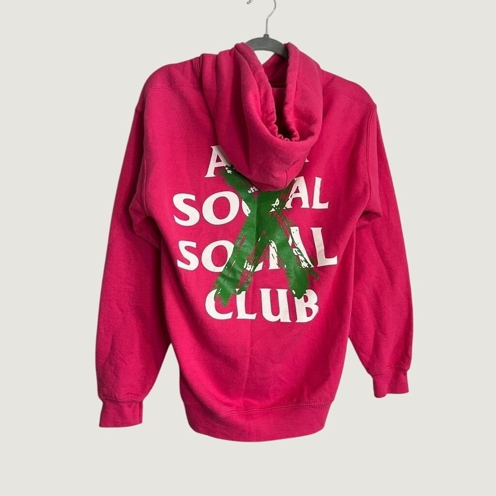 Anti Social Social Club‎ Cancelled Hoodie Pink Green Rare Graphic Sweatshirt S